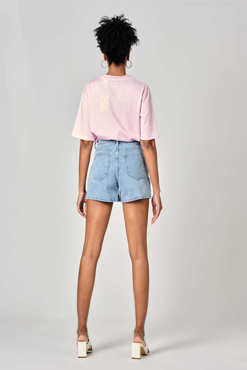 Short court bleu ASHLEY en 100% Coton