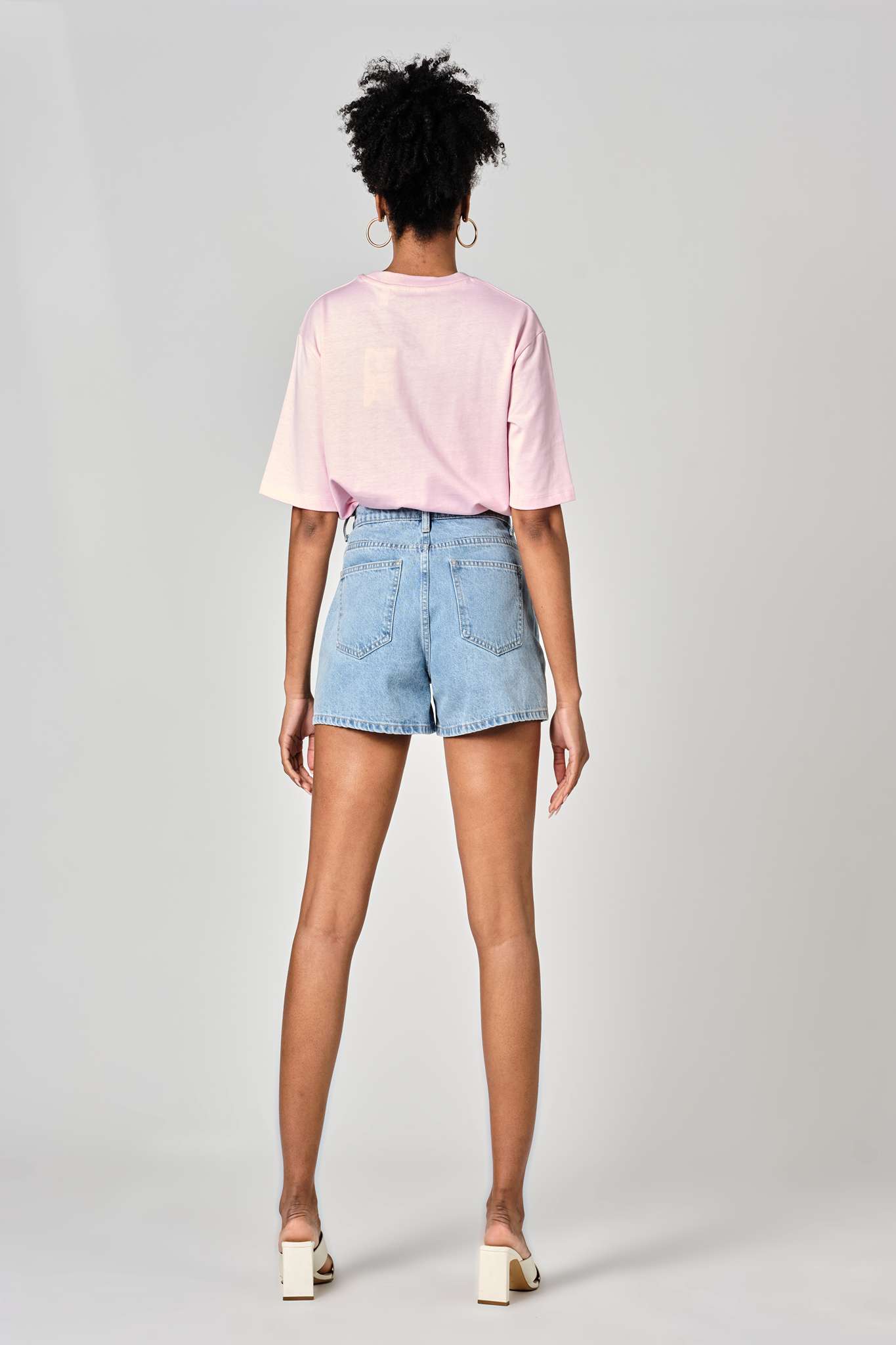 Short court bleu ASHLEY en 100% Coton