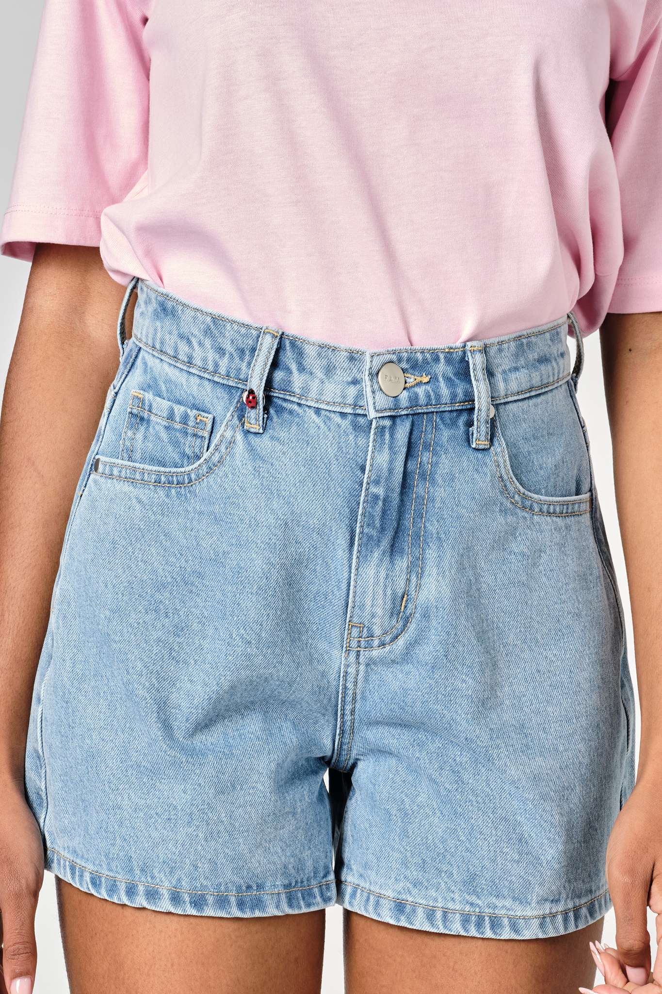 Short court bleu ASHLEY en 100% Coton