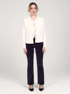 BELLA mid-rise bootcut velvet trousers