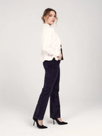 BELLA mid-rise bootcut velvet trousers