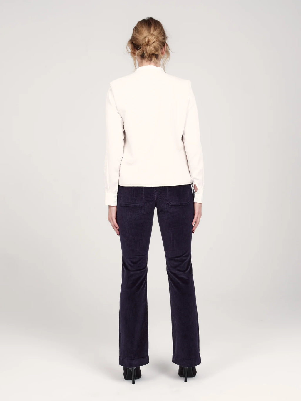 BELLA mid-rise bootcut velvet trousers