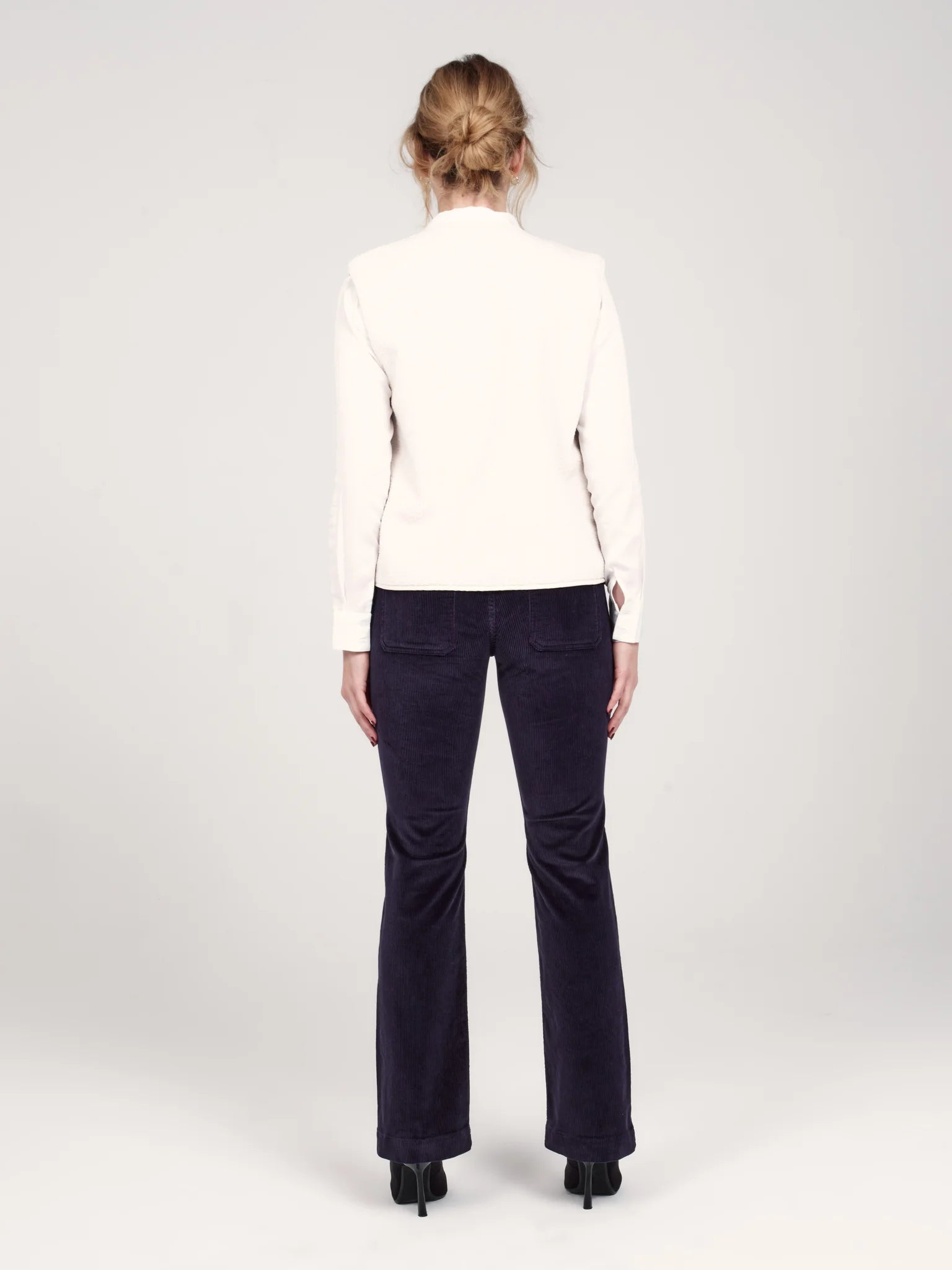 BELLA mid-rise bootcut velvet trousers