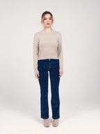 BELLA Mid-Rise Bootcut Velvet Trousers