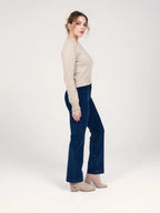 BELLA Mid-Rise Bootcut Velvet Trousers