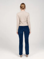 BELLA Mid-Rise Bootcut Velvet Trousers