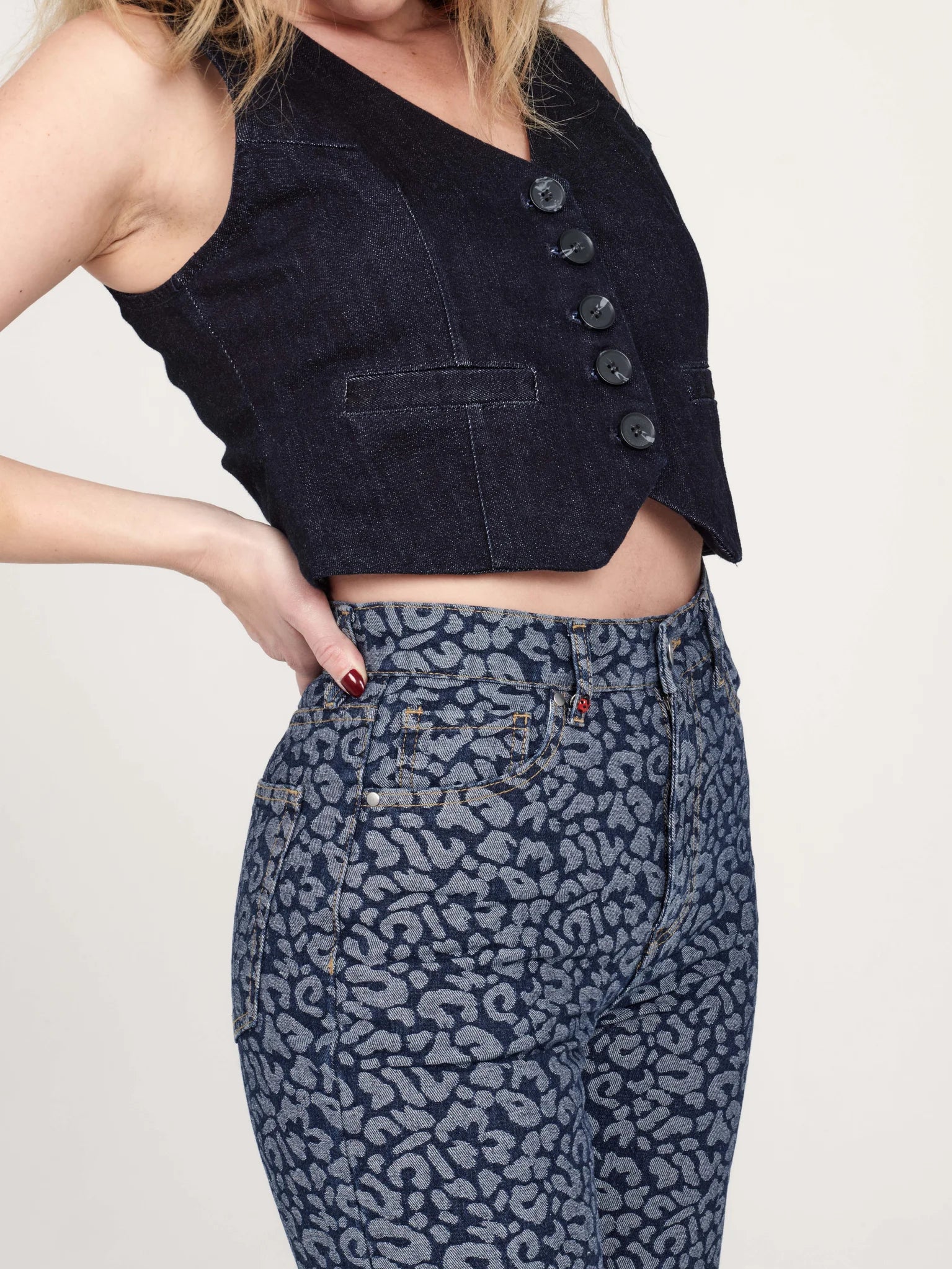 Jean évasé court FOREST JACQUARD