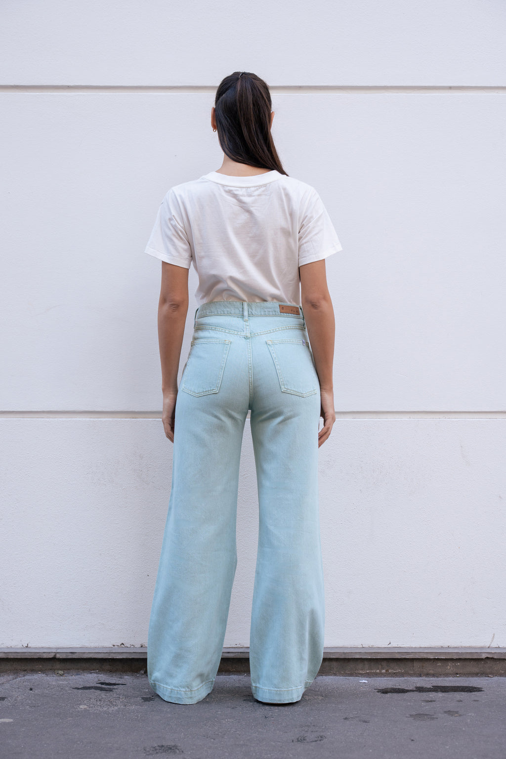 Jean large taille haute FLEURE