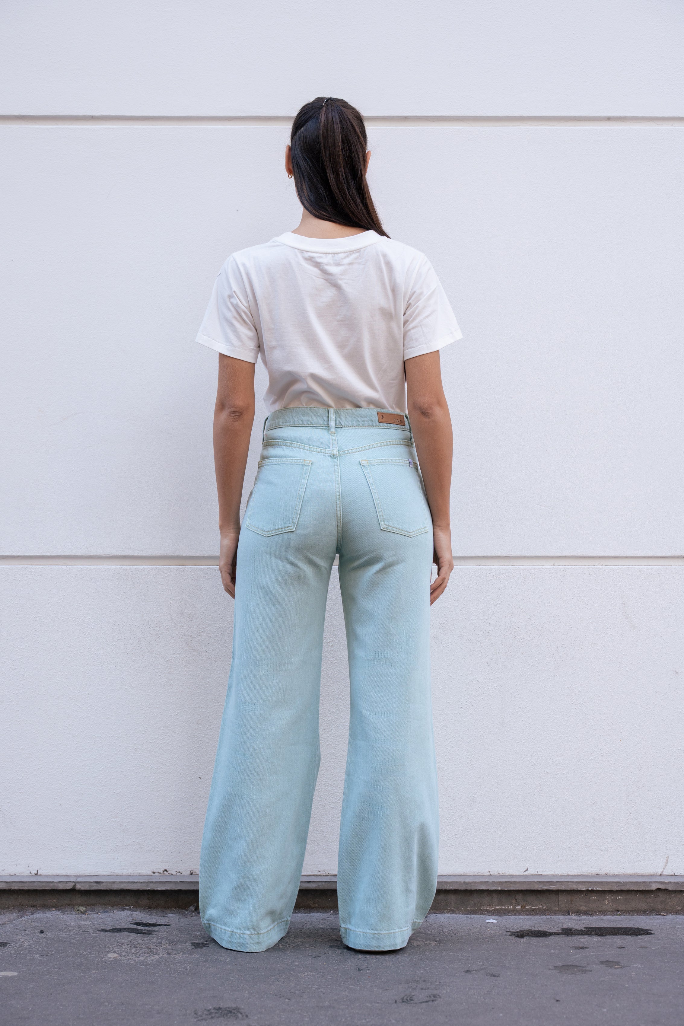 Jean large taille haute FLEURE