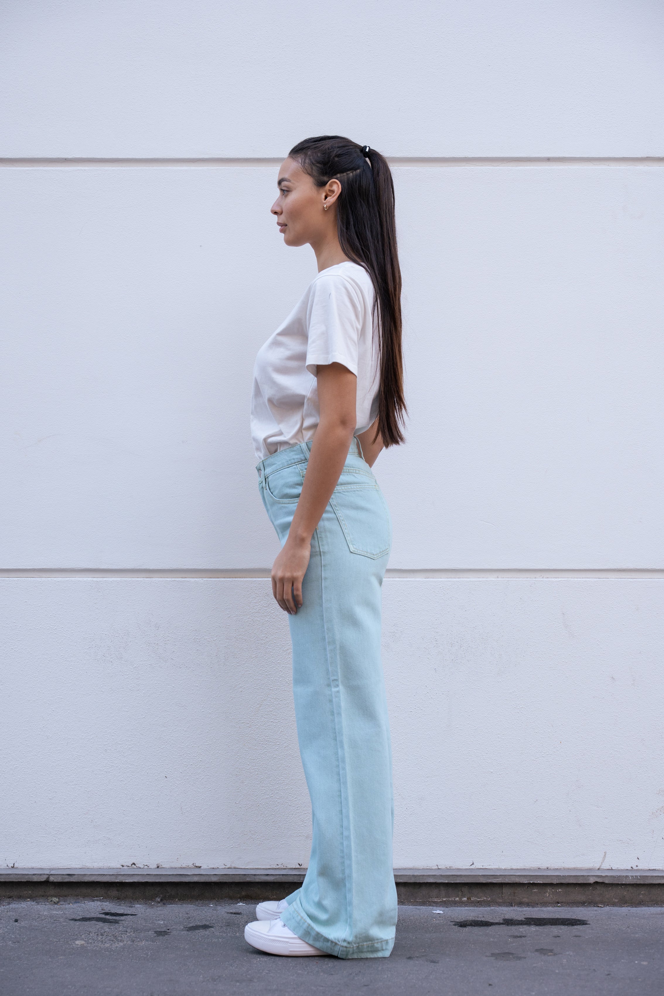 Jean large taille haute FLEURE