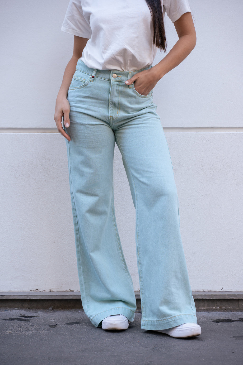Jean large taille haute FLEURE