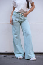Jean large taille haute FLEURE