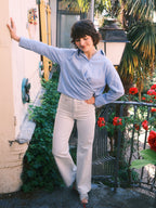 Jean évasé bicolore FAUVE
