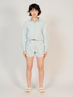 Short à pinces bleu AMELIA STRIPE en 100% Coton