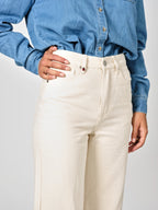 Jean large taille haute beige FLEURE