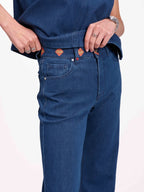 Jean with embroidered POLA belt