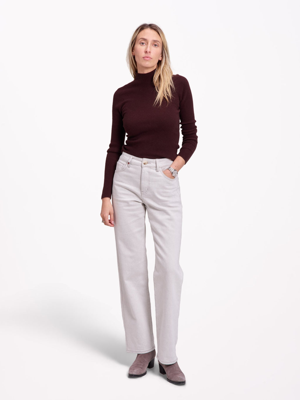 POLA STRIPE straight jeans