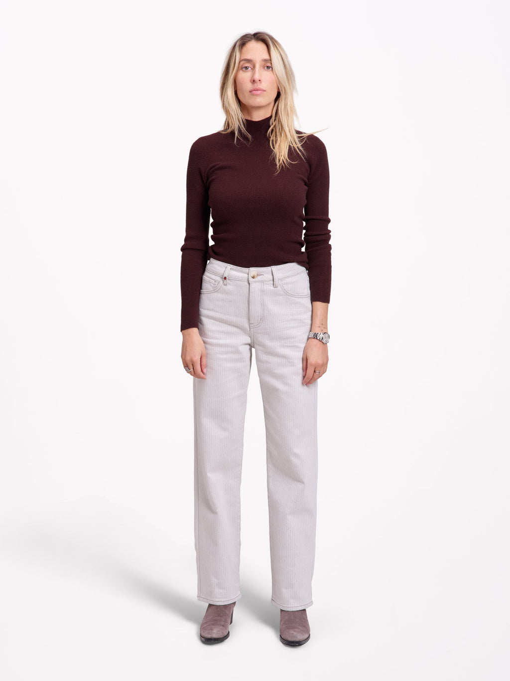 POLA STRIPE straight jeans