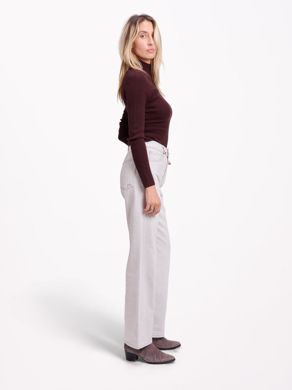 POLA STRIPE straight jeans