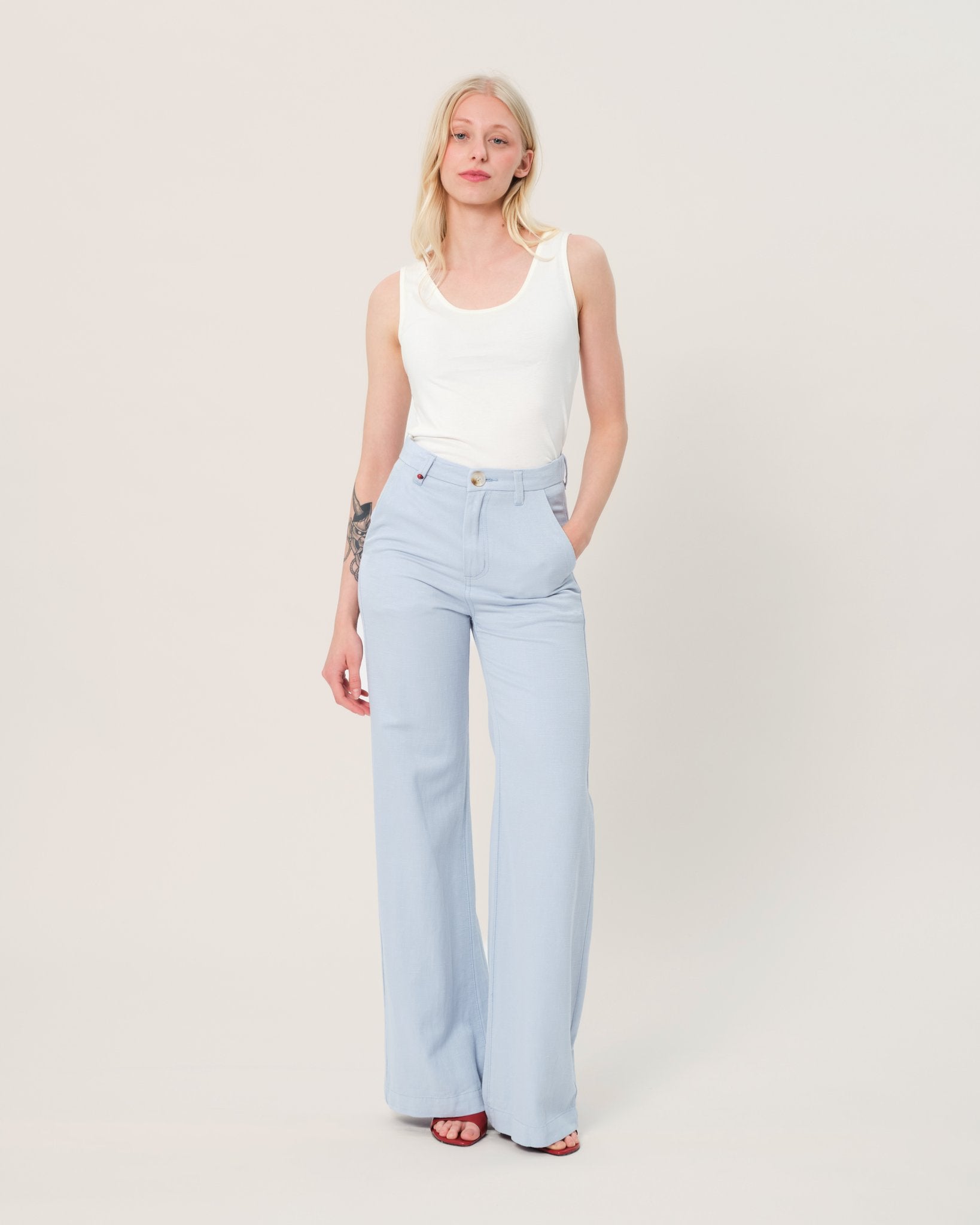 Pantalon évasé avec poches italiennes FRANCINE