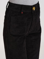 Pantalon évasé taille haute en velours FAUVE