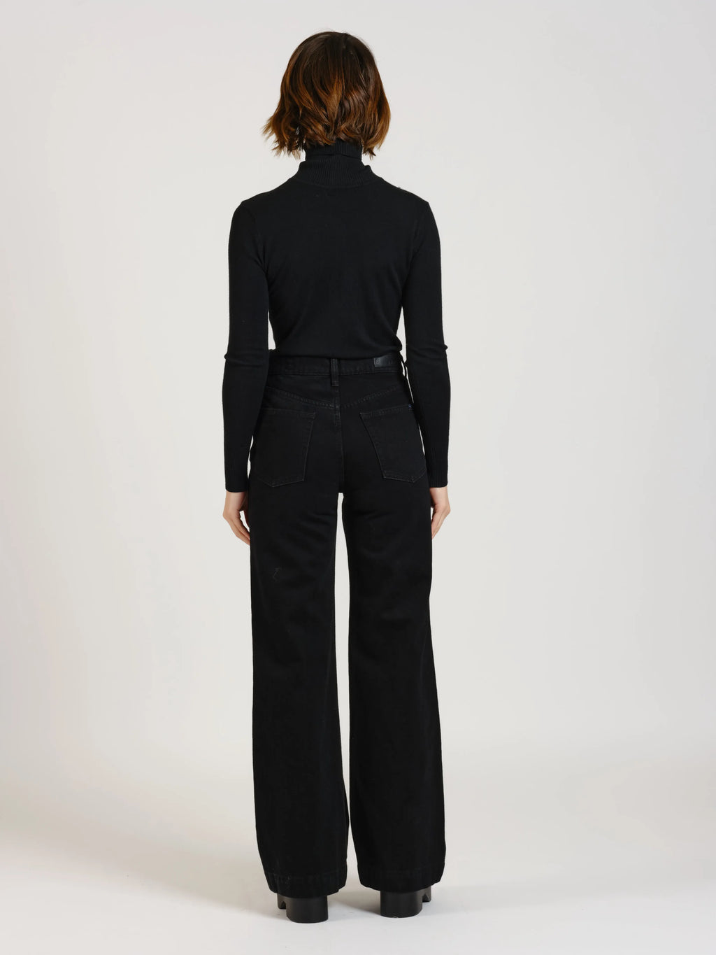 Jean large taille mi-haute noir FILA