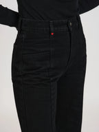 Jean large taille mi-haute noir FILA