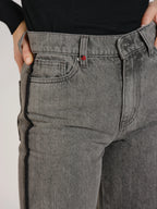 Jean large taille haute FLEURE GREY