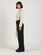 FLORA high-waisted wide-leg black jeans