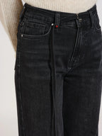FLORA high-waisted wide-leg black jeans