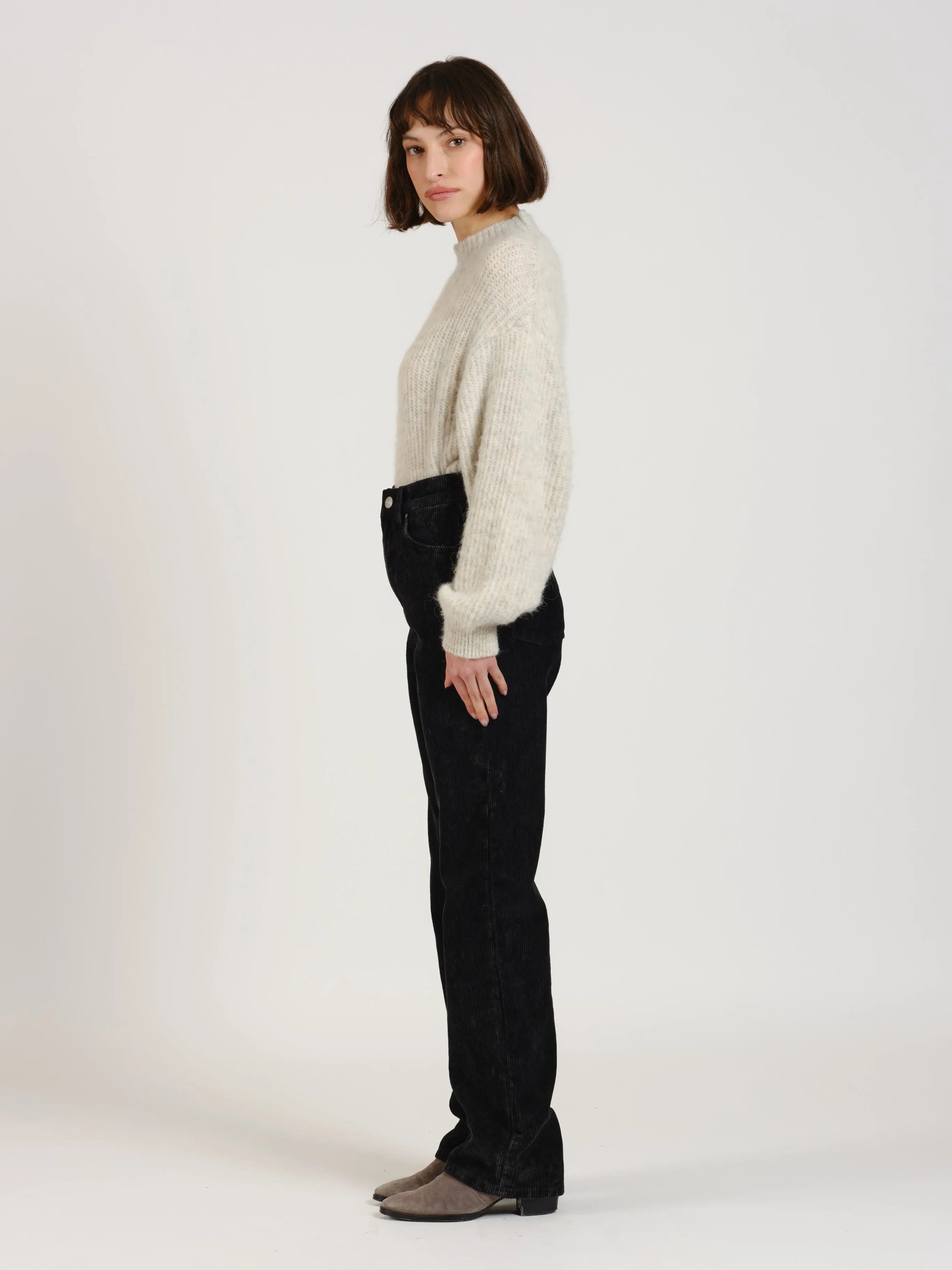 Pantalon straight en velours POLA