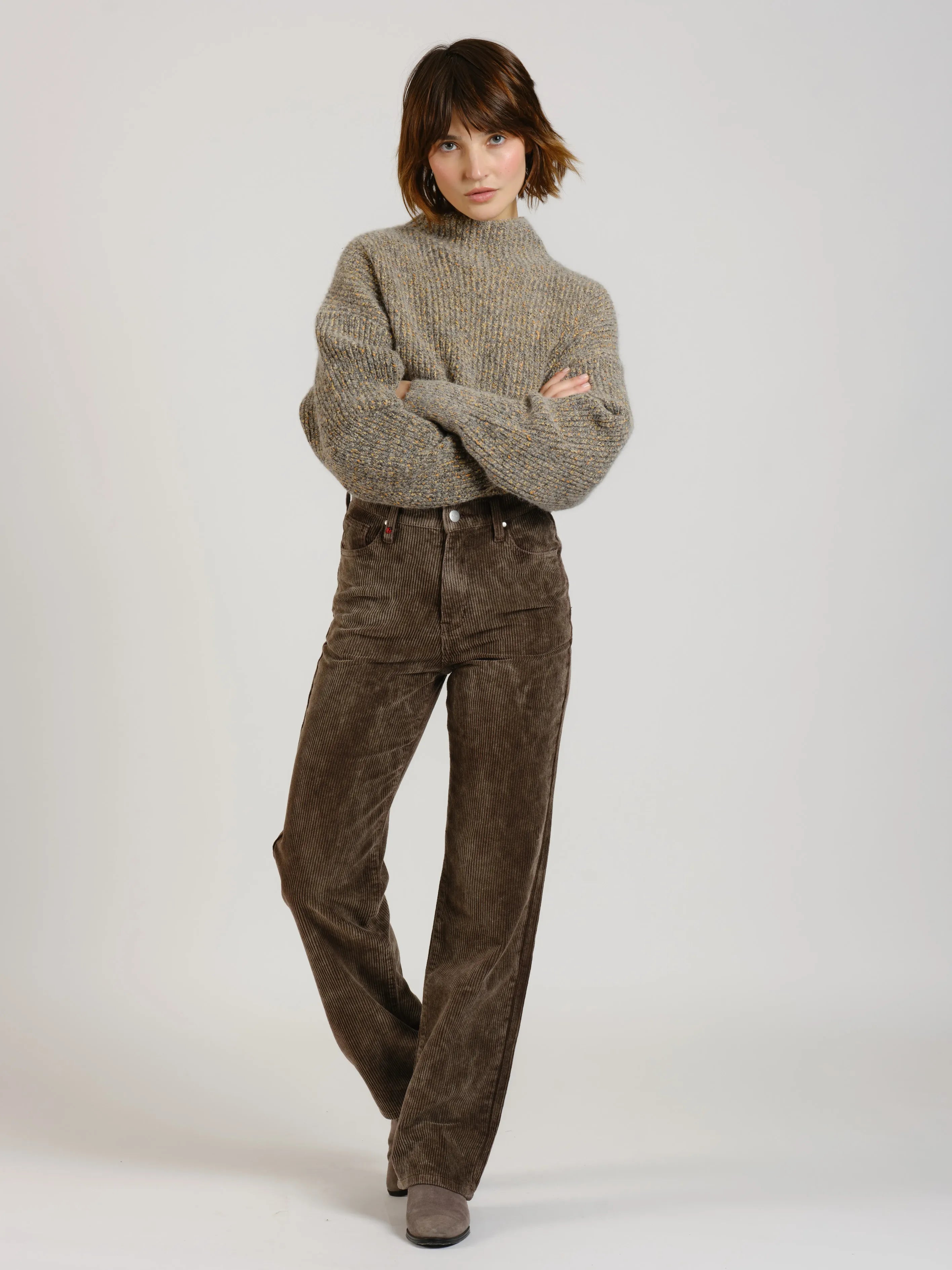 Pantalon straight en velours POLA LONG