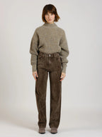 Pantalon straight en velours POLA LONG