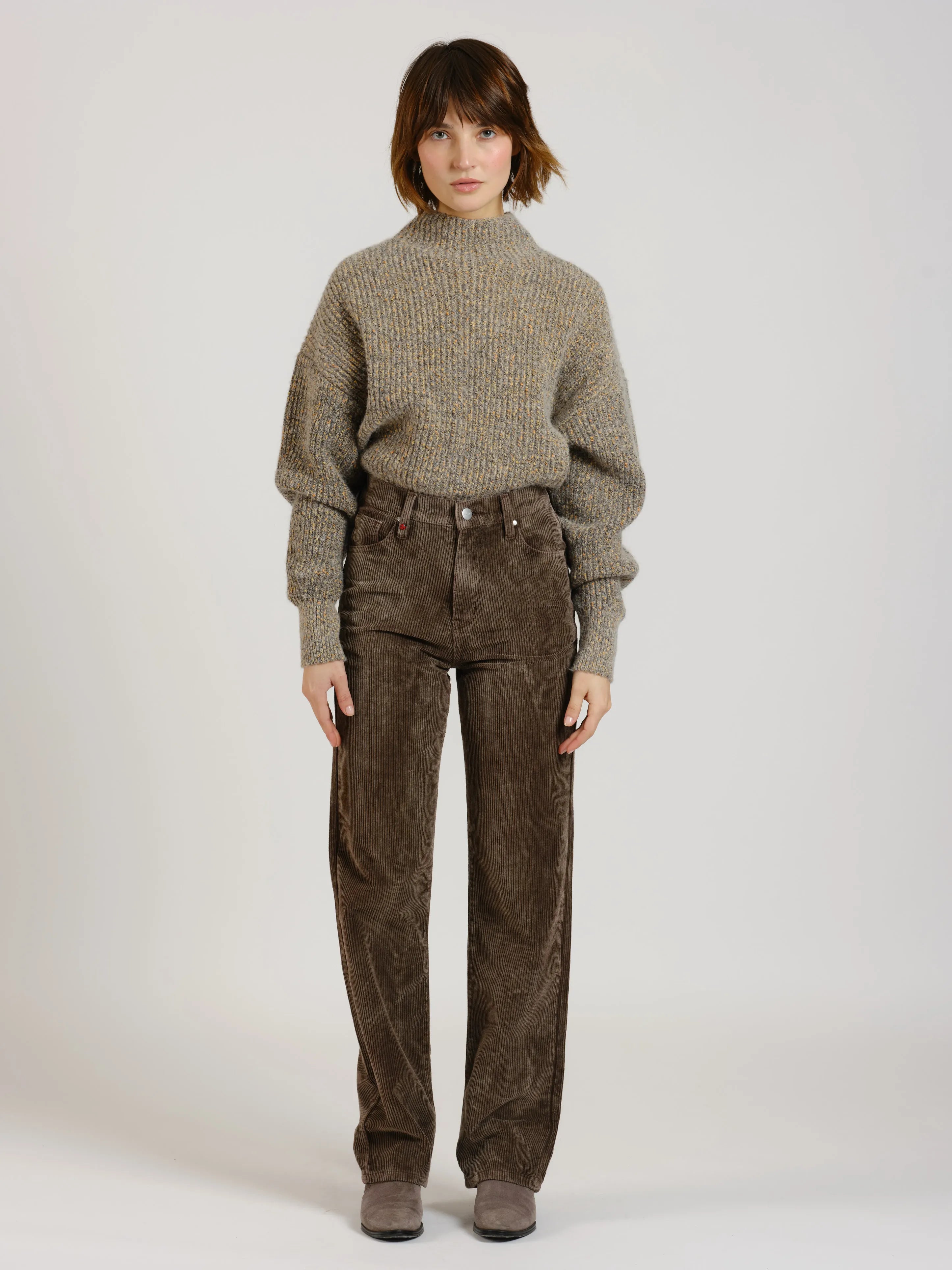 Pantalon straight en velours POLA LONG