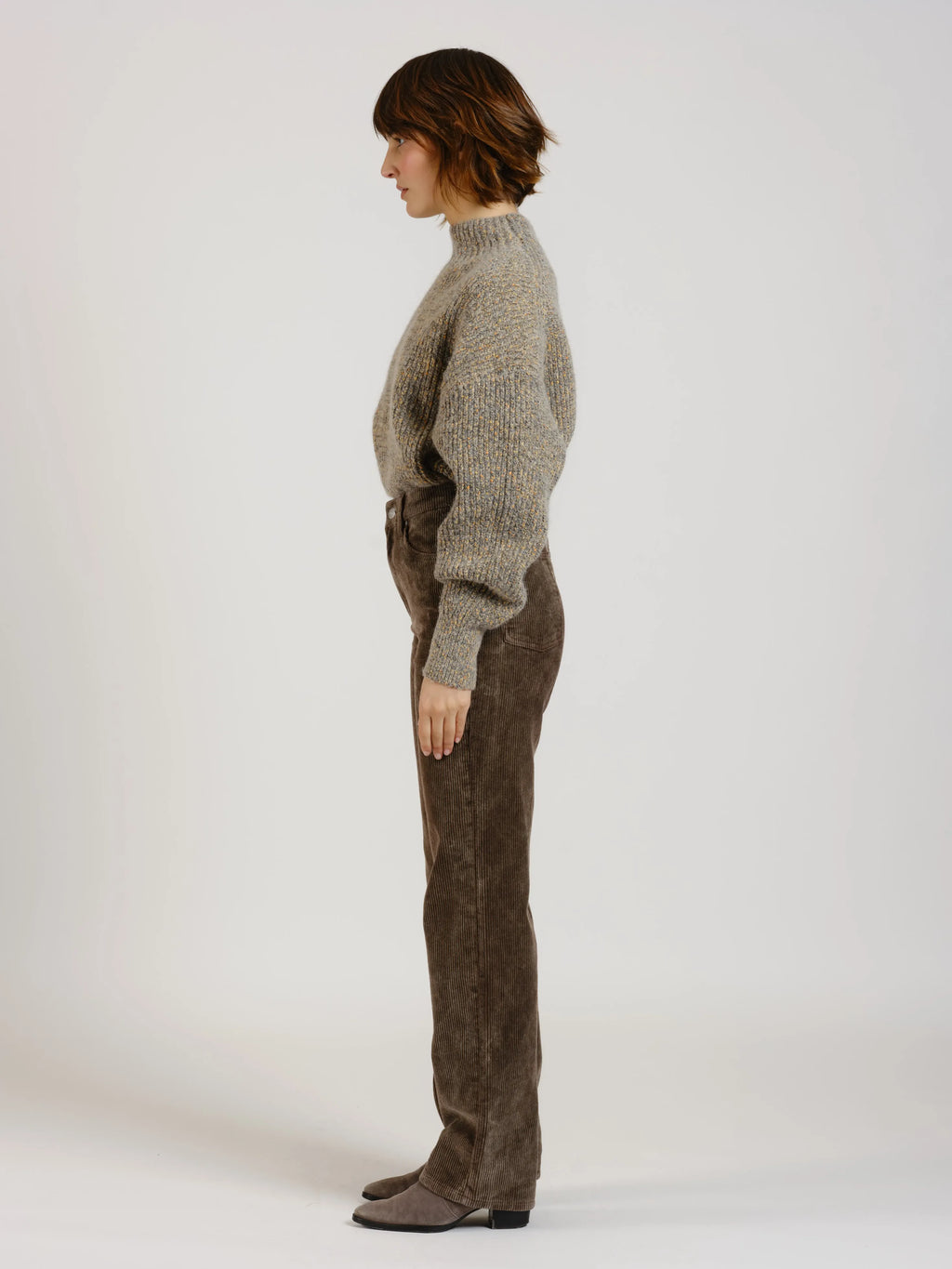 Pantalon straight en velours POLA LONG