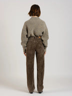 Pantalon straight en velours POLA LONG