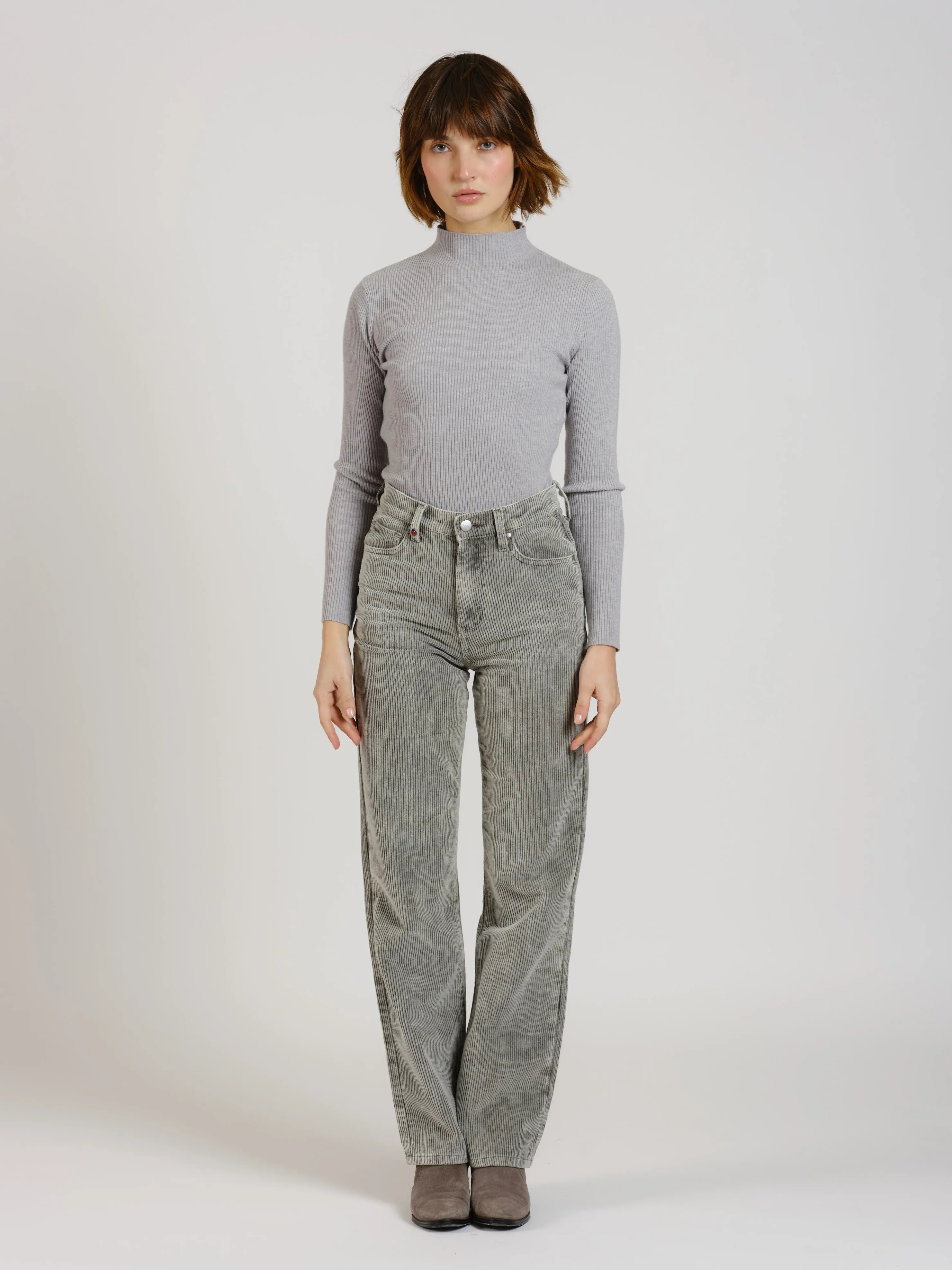 Pantalon straight en velours POLA LONG