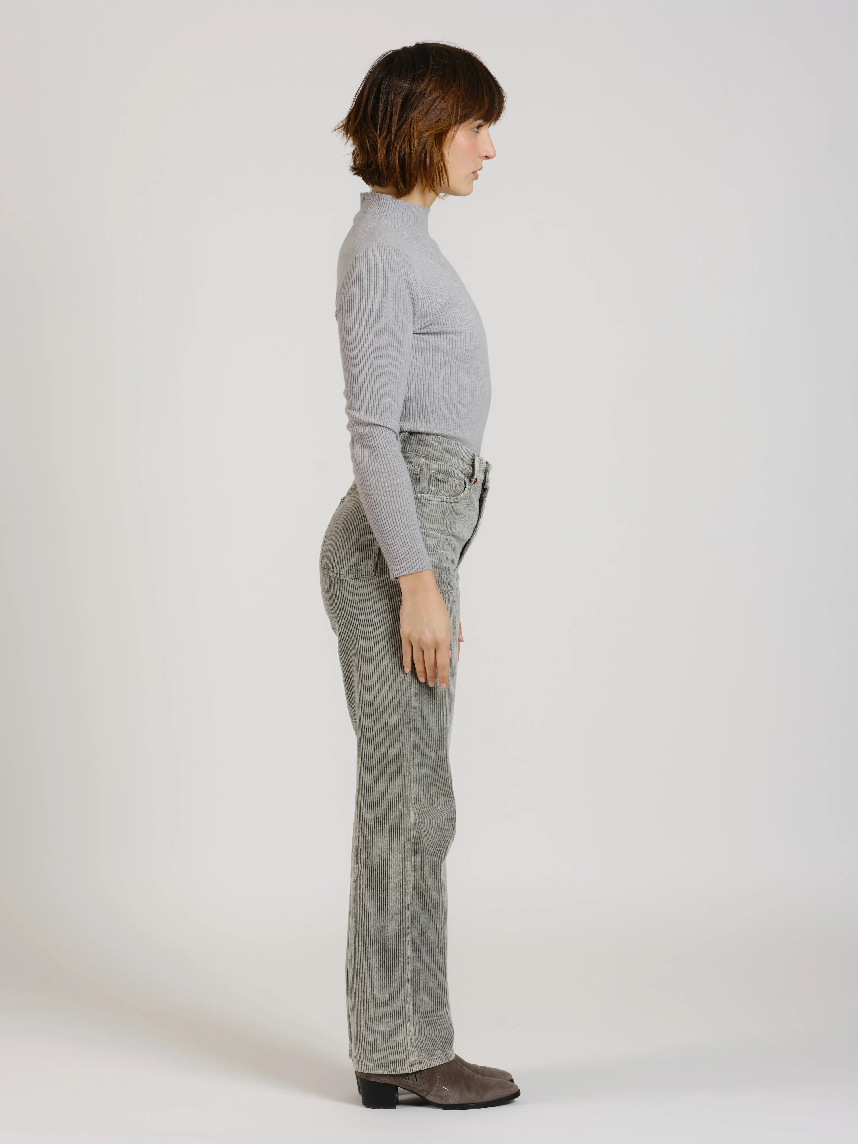 Pantalon straight en velours POLA LONG