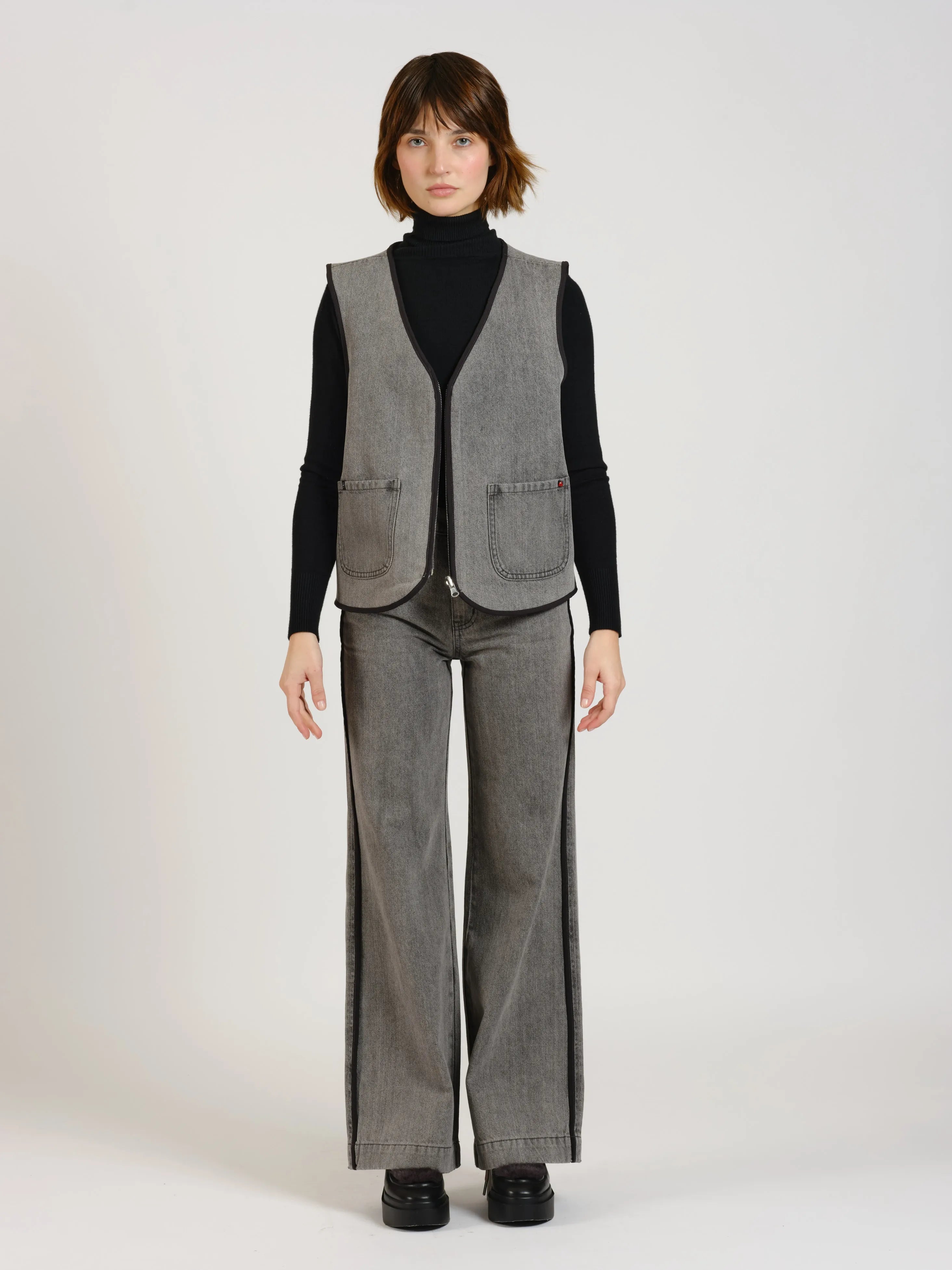 Veste sans manche réversible gris VERO