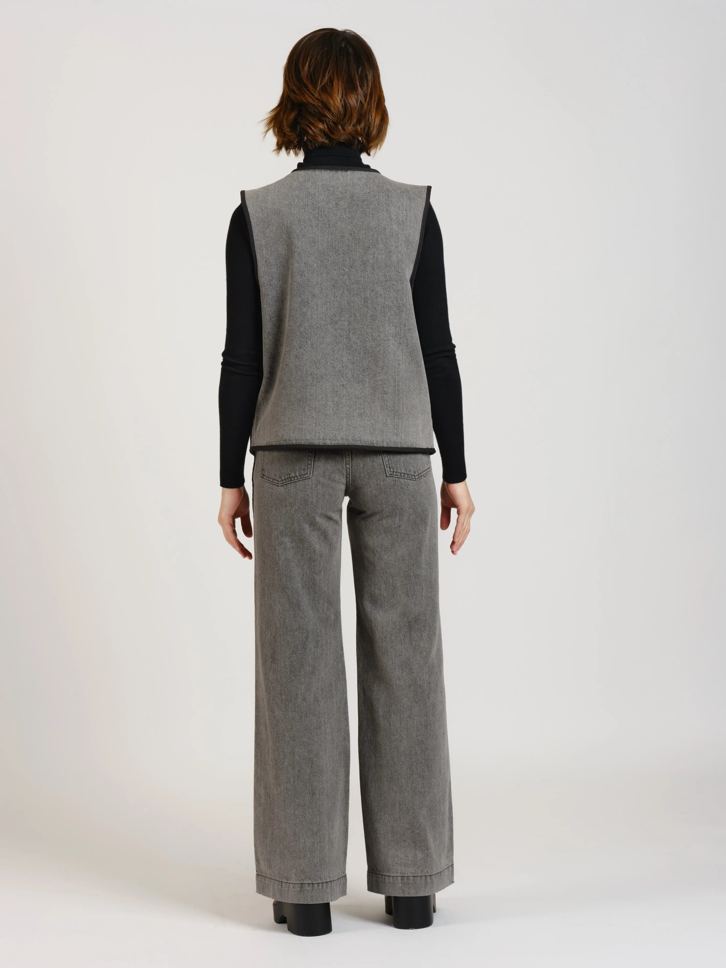 Veste sans manche réversible gris VERO