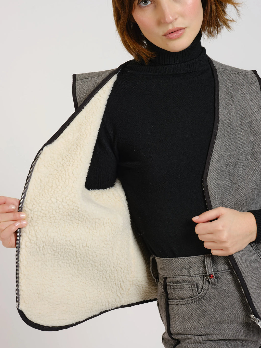 Veste sans manche réversible gris VERO