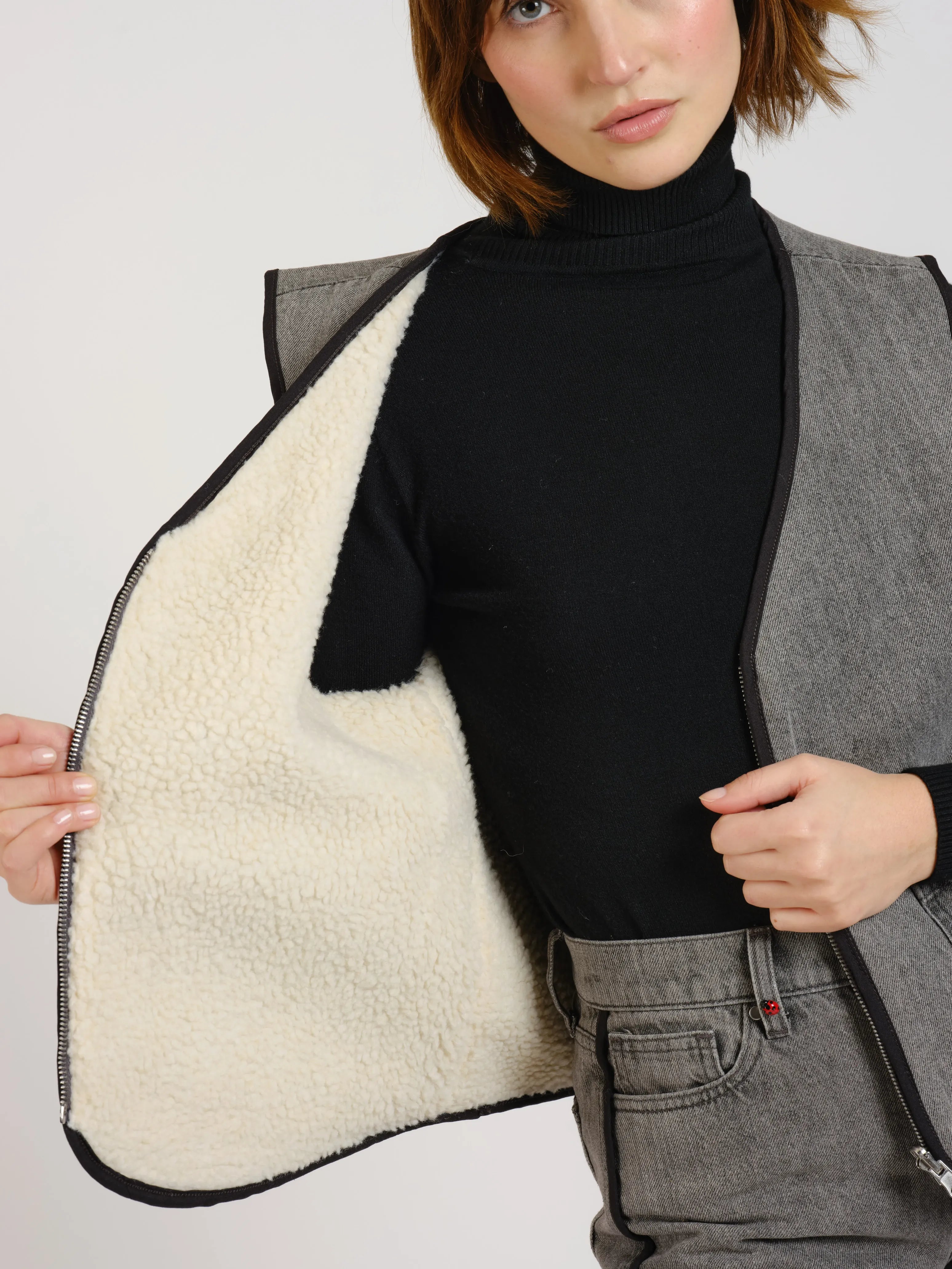 Veste sans manche réversible gris VERO