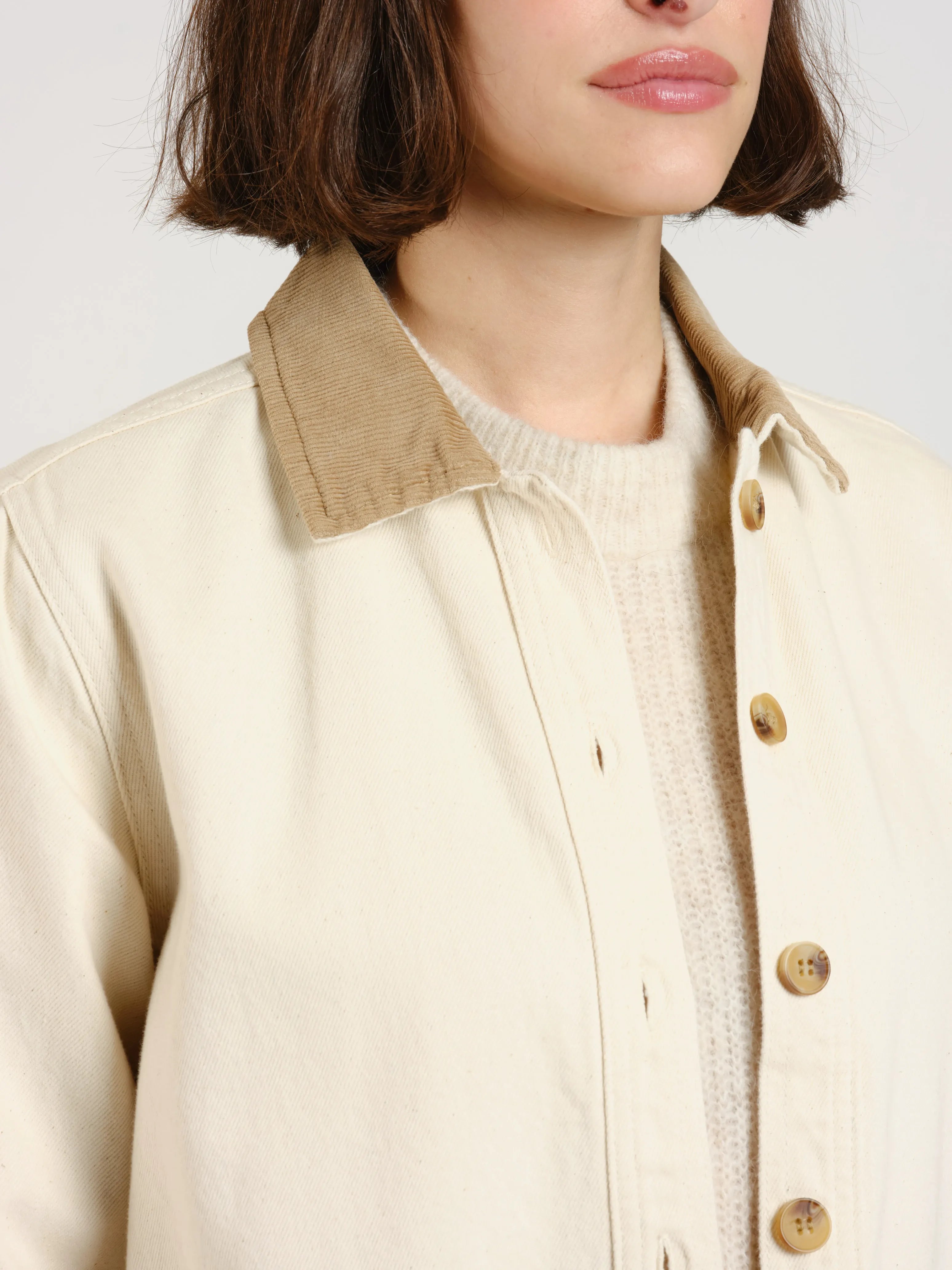 Veste en jeans avec col en velours VIVIAN