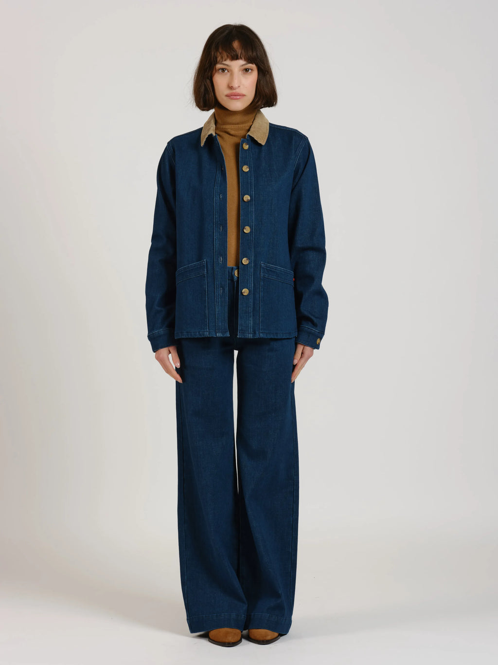 Veste en jeans avec col en velours VIVIAN