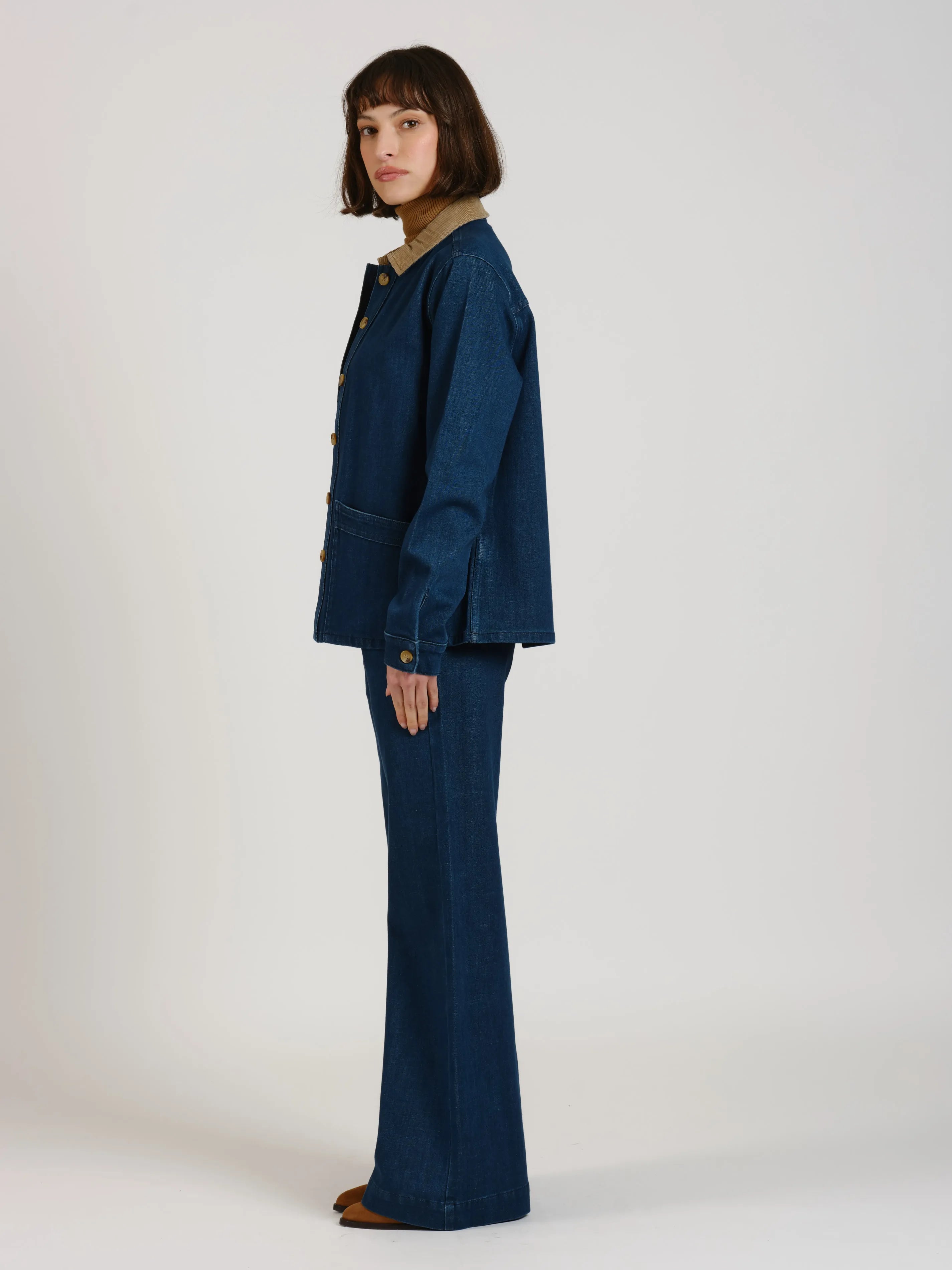 Veste en jeans avec col en velours VIVIAN
