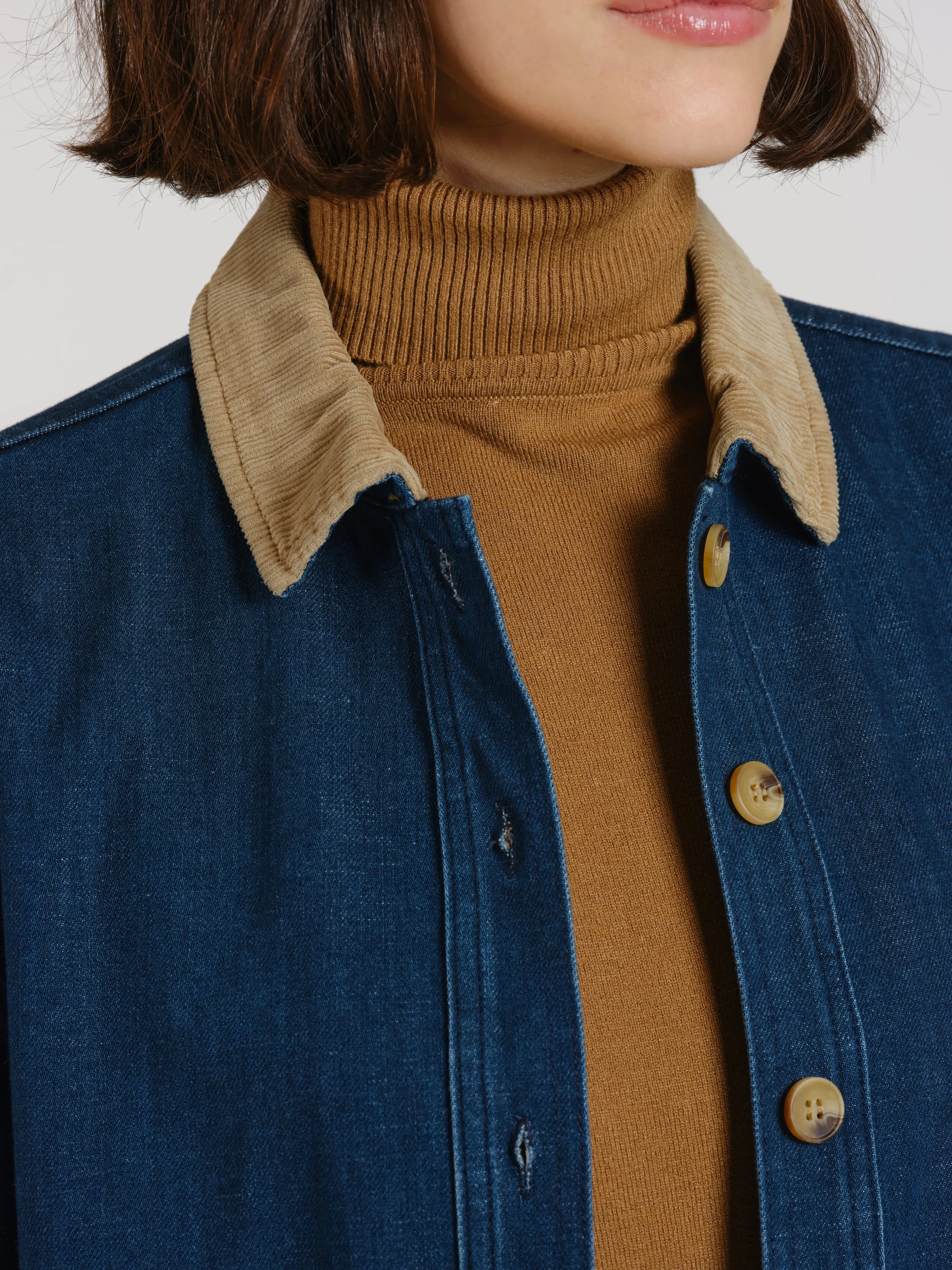 Veste en jeans avec col en velours VIVIAN