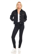 Veste en jean VIVI SHERPA BLACK femme, BLACK, taille XS, porté par Émilie (1m72) (FAM PARIS) – photo 1