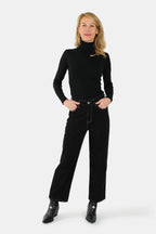 Jean droit court noir POLA femme, BLACK, taille 26, porté par Jessica (1m75) (FAM PARIS) – photo 1