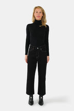 Jean droit court noir POLA femme, BLACK, taille 26, porté par Jessica (1m75) – photo 2