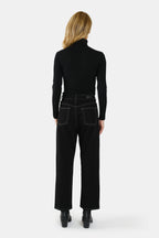 Jean droit court noir POLA femme, BLACK, taille 26, porté par Jessica (1m75) – photo 5